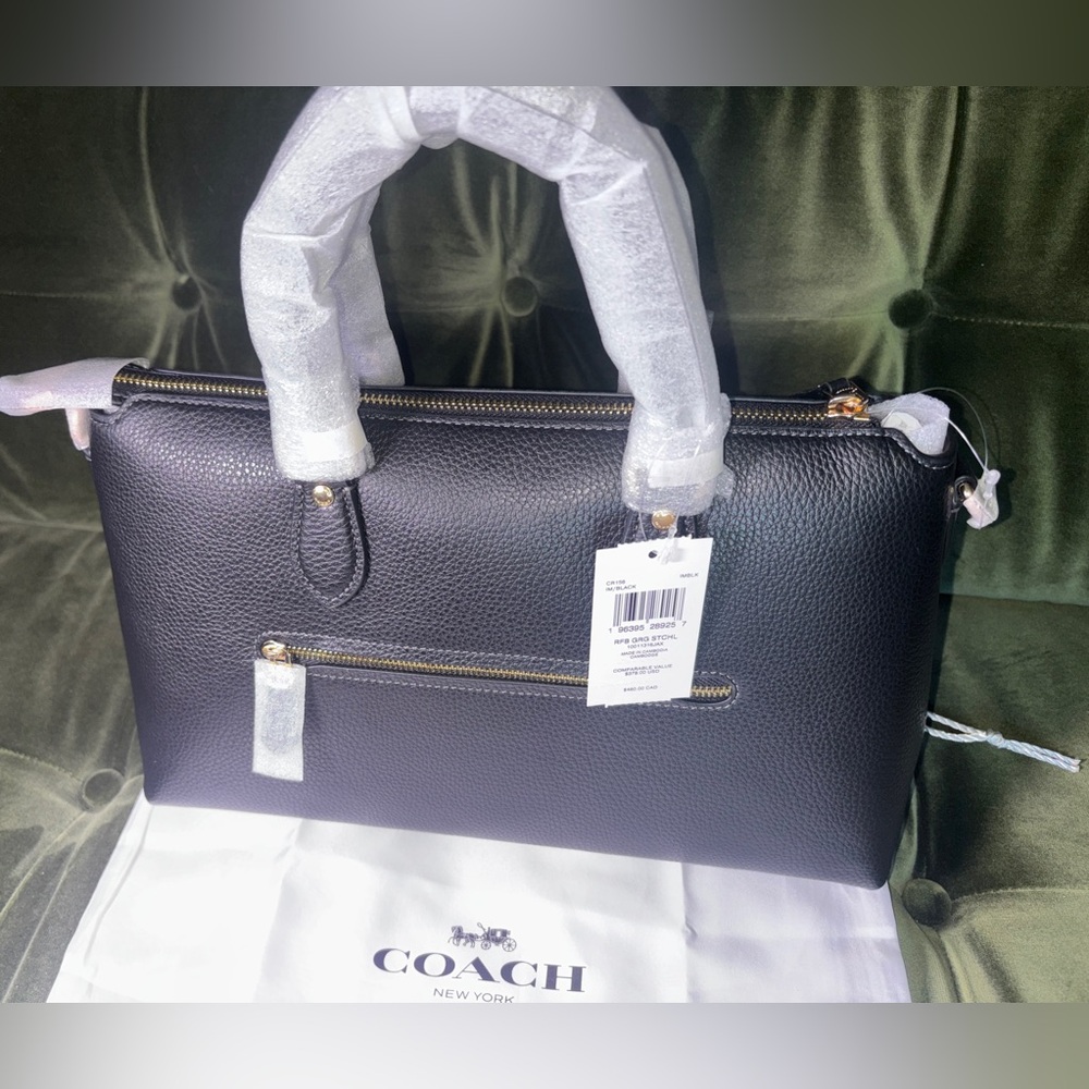 NWT Coach Georgia Satchel Bag In black pebbled leather - Picture 6 of 15